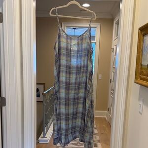 CP Shade linen Plaid slip dress